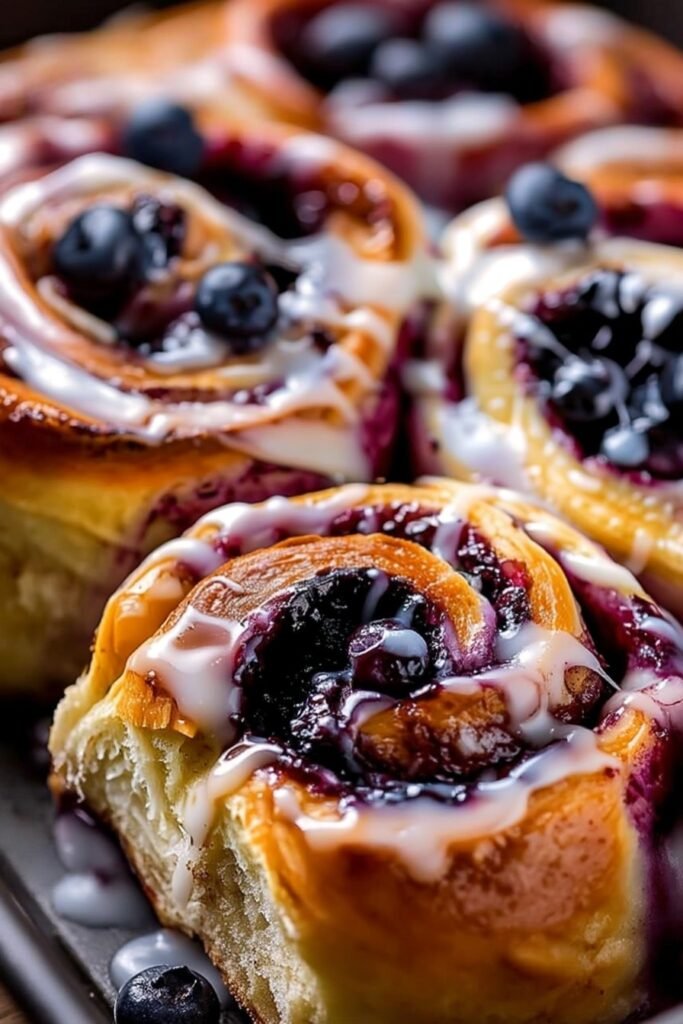 Blueberry Cinnamon Rolls – finished dish (hero)