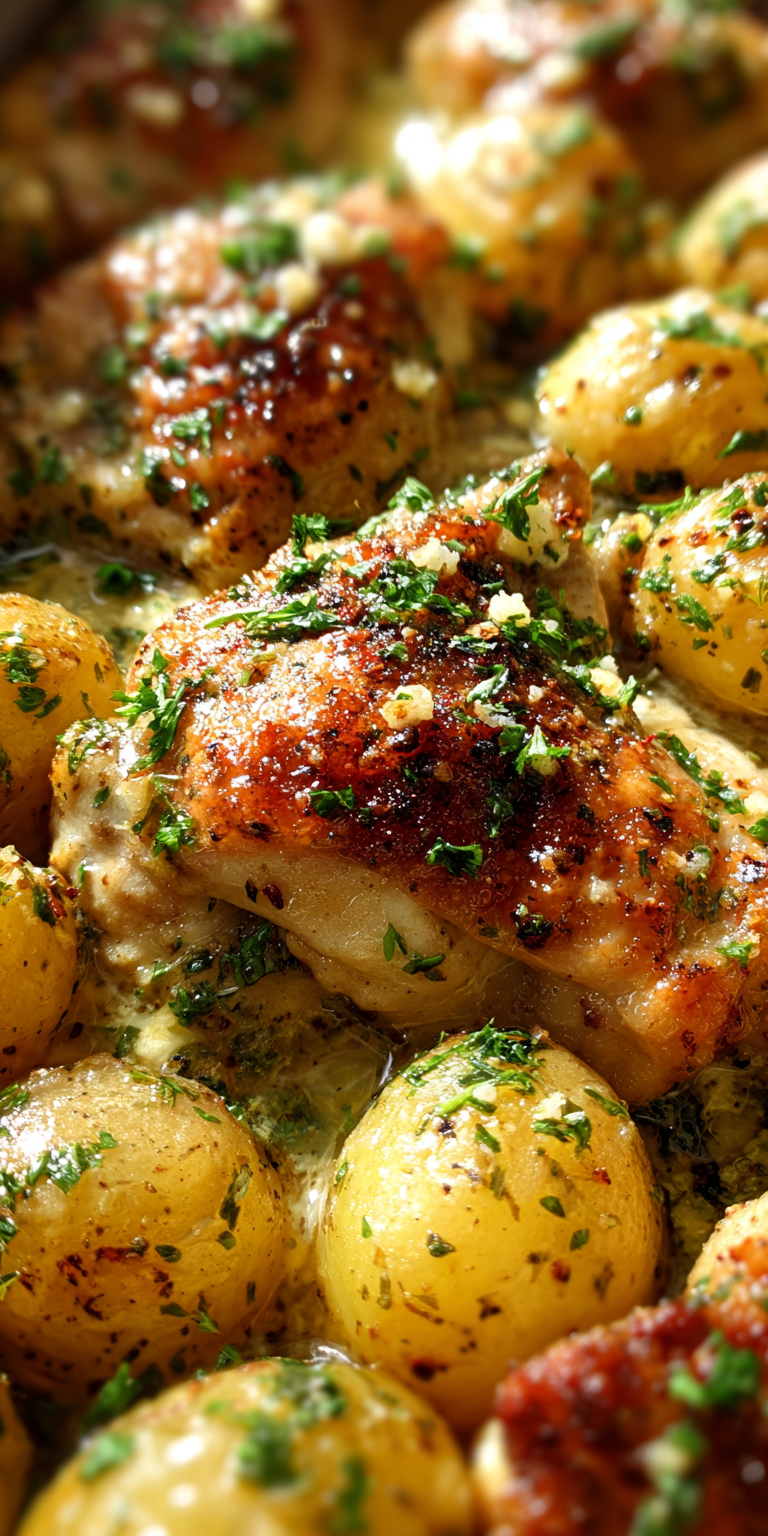 Garlic Parmesan Crockpot Chicken and Potatoes Recipe