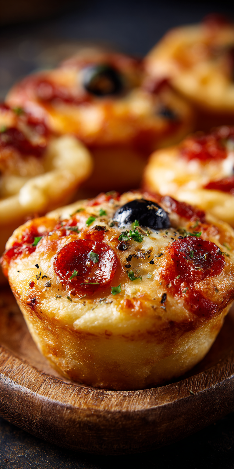 Close-up of pizza cupcakes ingredients ready for baking