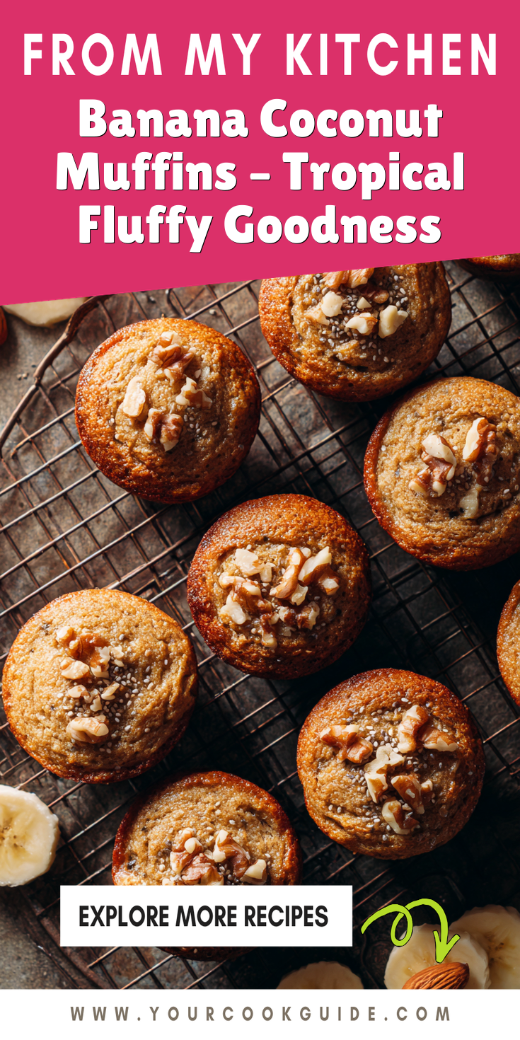 Banana Coconut Muffins – Tropical Fluffy Goodness served warm with cozy spices