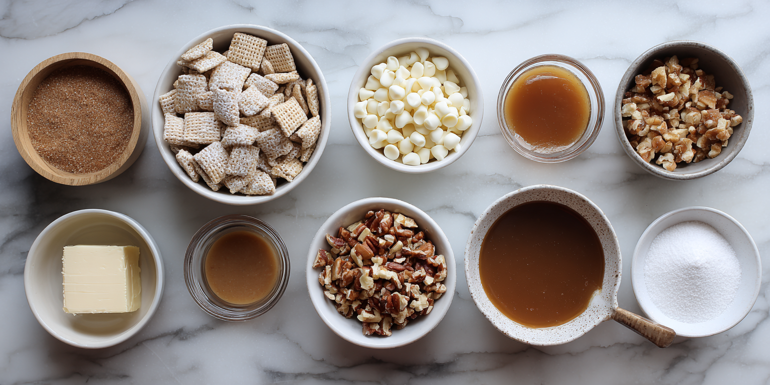 Caramel Apple Puppy Chow served warm with cozy spices