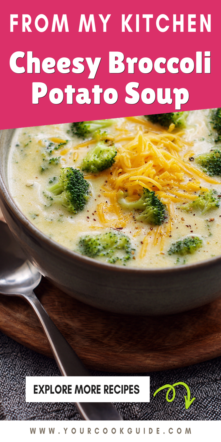Cheesy Broccoli Potato Soup served warm with cozy spices
