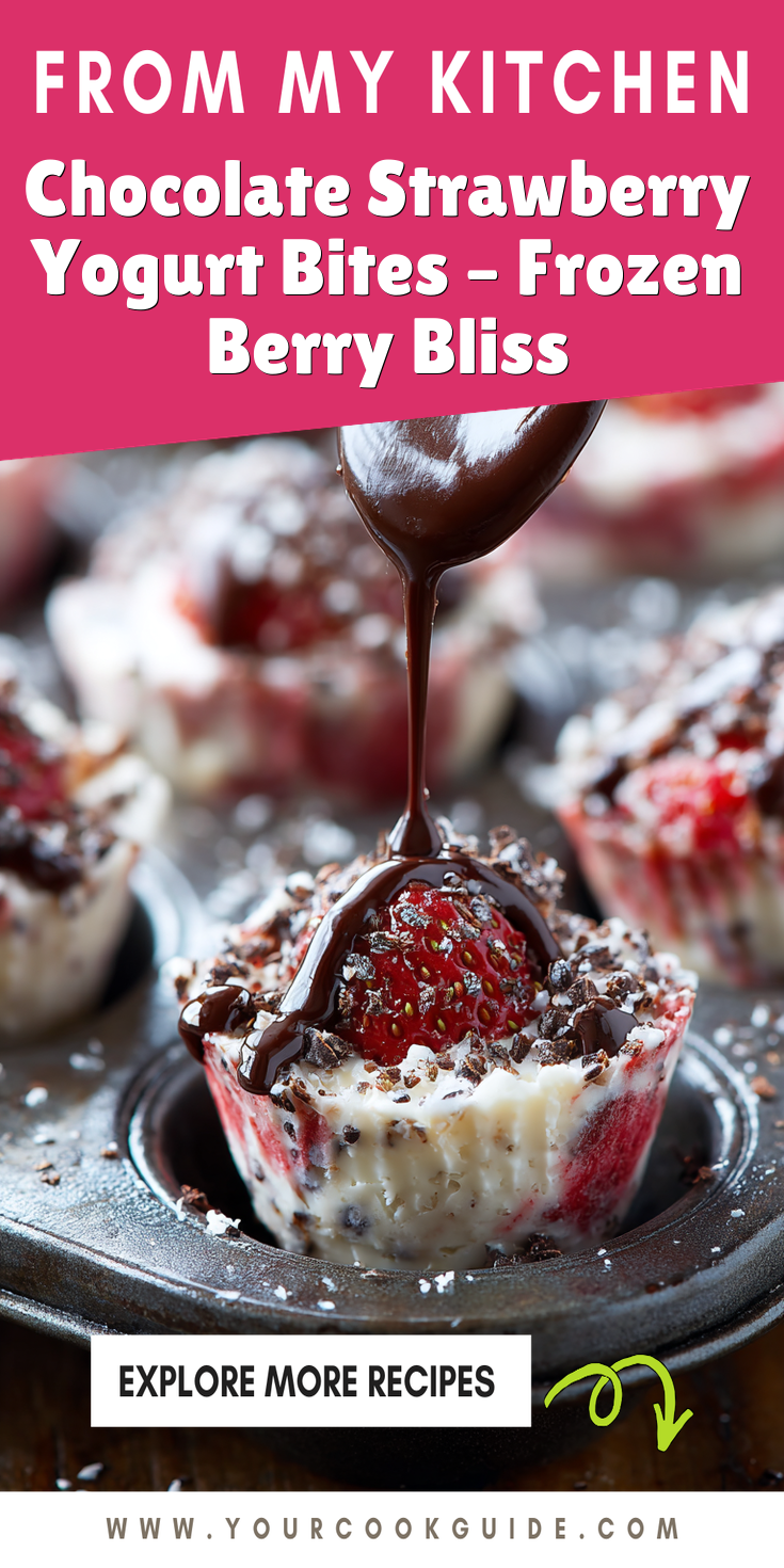 Chocolate Strawberry Yogurt Bites – Frozen Berry Bliss served warm with cozy spices