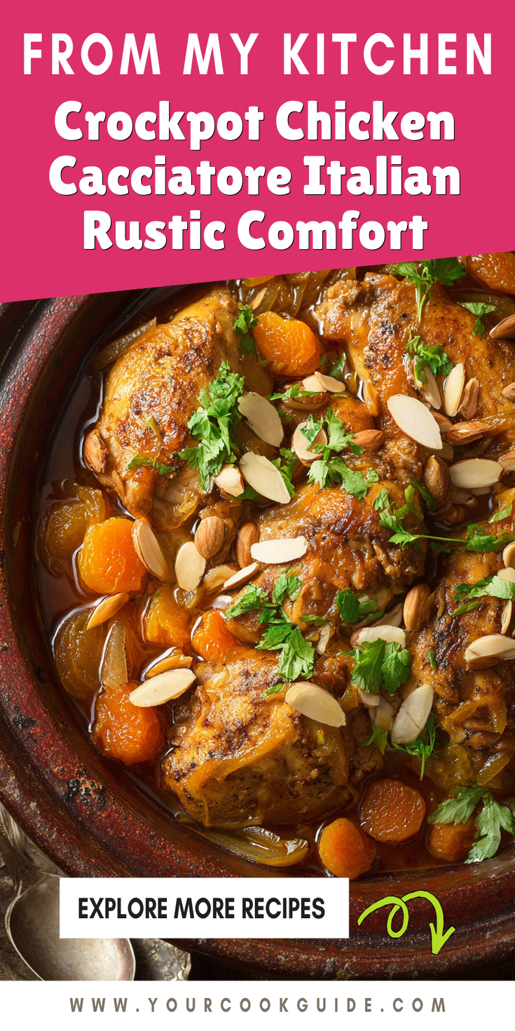Crockpot Chicken Cacciatore Italian Rustic Comfort served warm with cozy spices