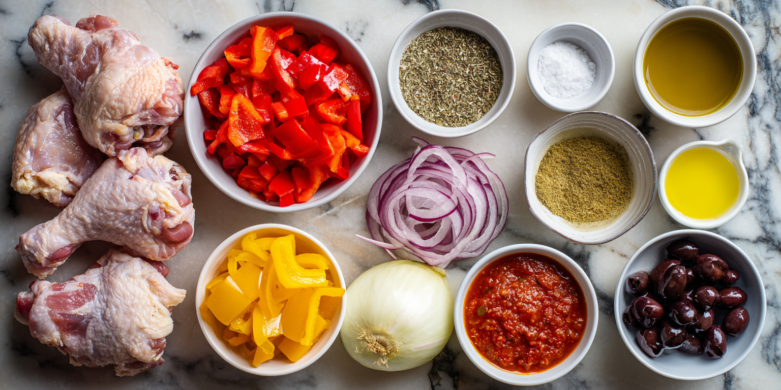 Crockpot Chicken Cacciatore with Peppers served warm with cozy spices