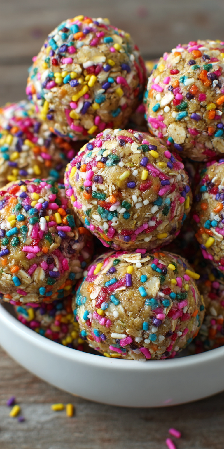 Funfetti Energy Balls – Rainbow-Packed Power Snacks served warm with cozy spices