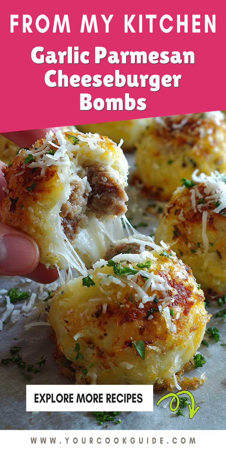 Garlic Parmesan Cheeseburger Bombs served warm with cozy spices