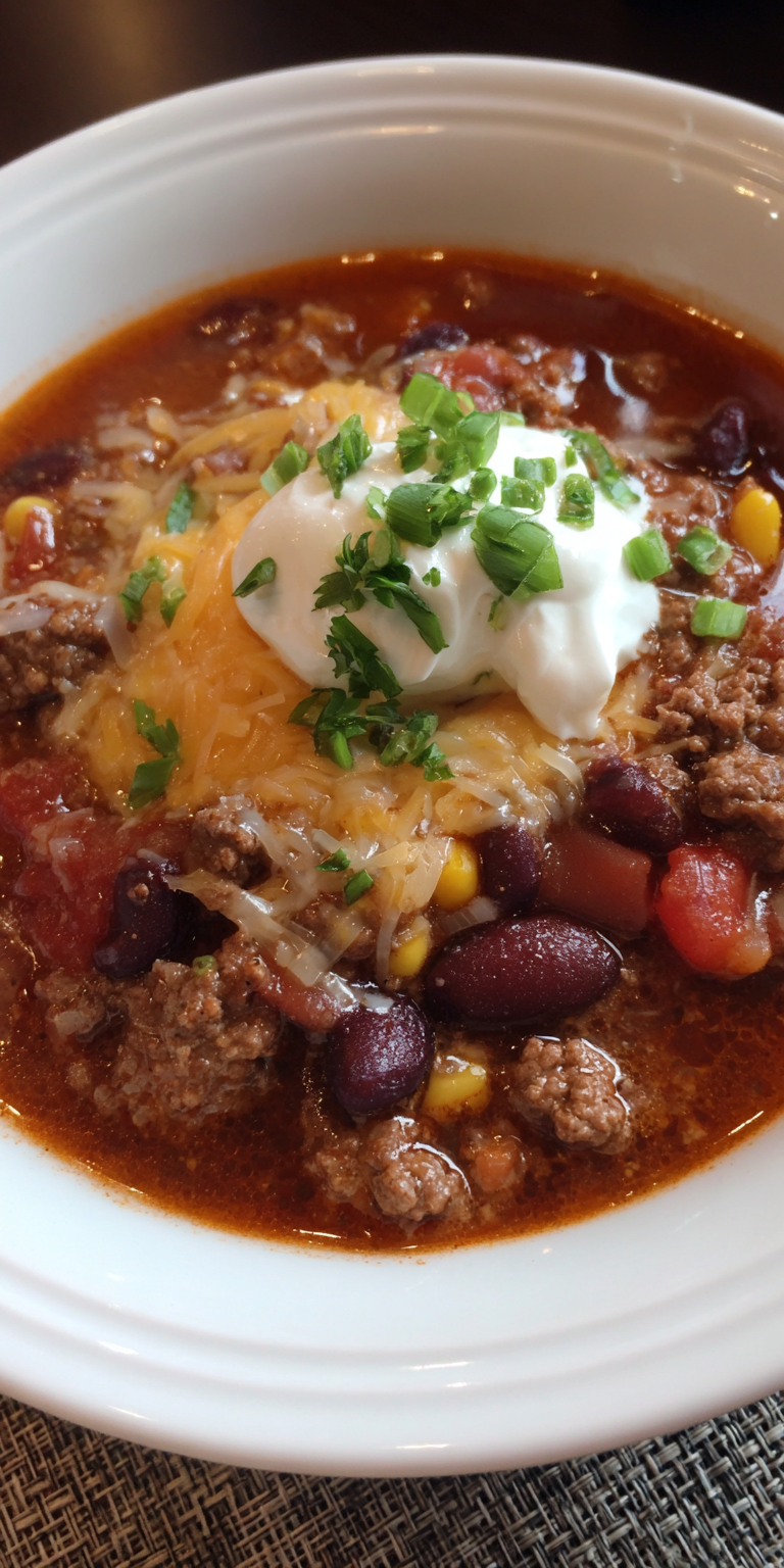 Hearty Family Taco Soup – Quick & Cozy One-Pot Meal served warm with cozy spices