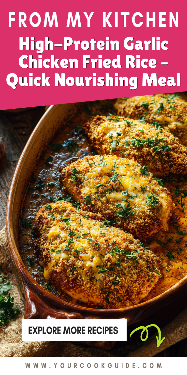 High-Protein Garlic Chicken Fried Rice – Quick Nourishing Meal served warm with cozy spices