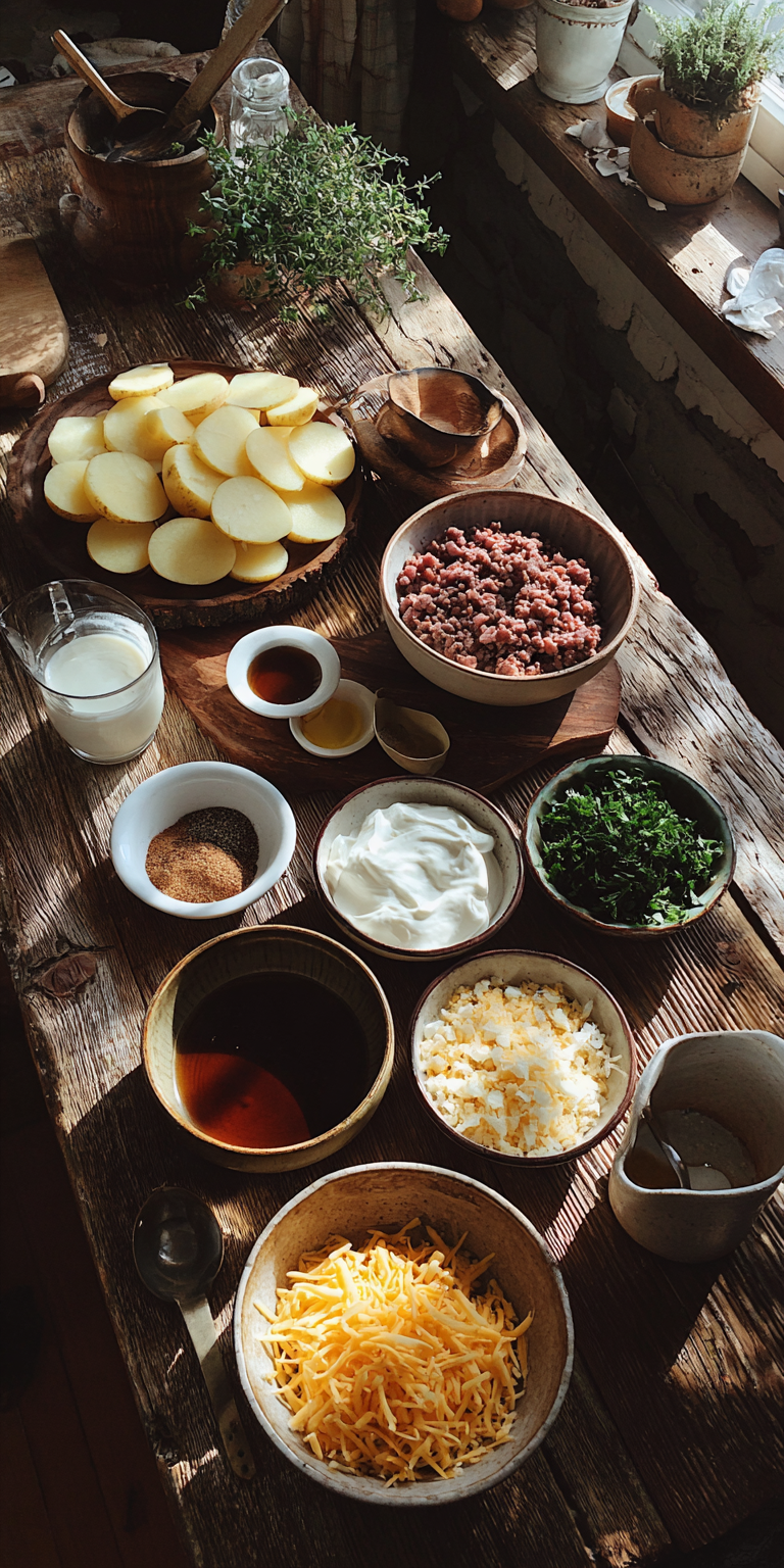 Hobo Casserole Deluxe – Beef & Potato Edition served warm with cozy spices