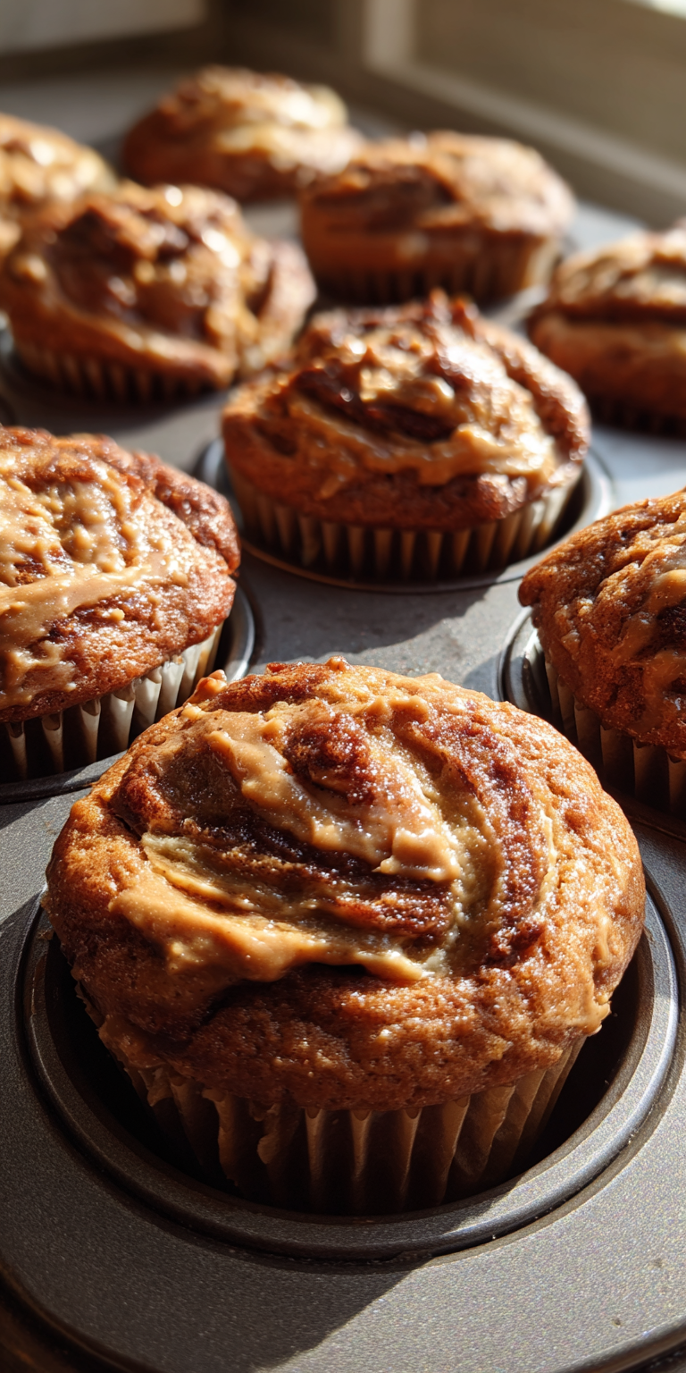 Delicious peanut butter banana muffins for toddlers on a plate