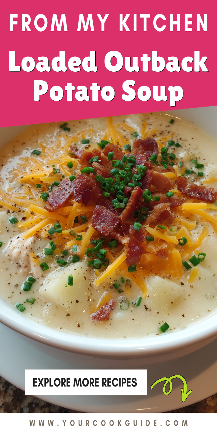 Loaded Outback Potato Soup served warm with cozy spices