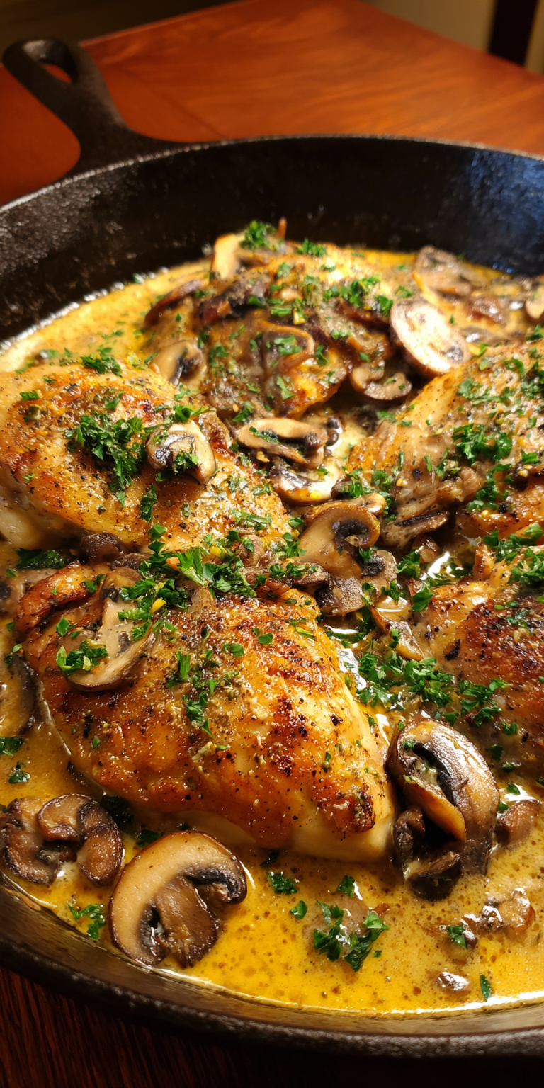 Mushroom Chicken Skillet served warm with cozy spices