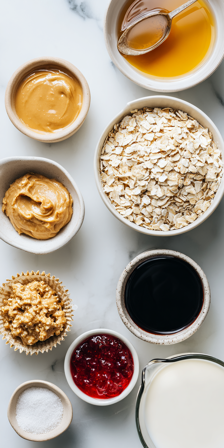 Peanut Butter & Jelly Oat Cups with wholesome ingredients for toddler snacks