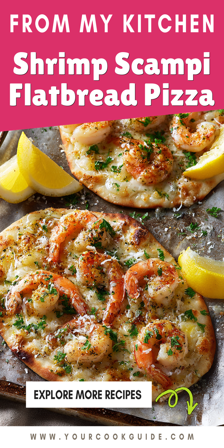 Shrimp Scampi Flatbread Pizza served warm with cozy spices