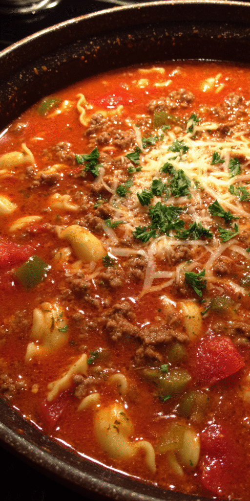 Southern Style Lasagna Soup – Paula Deen Inspired Flavor served warm with cozy spices