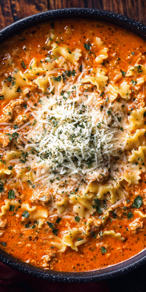 Stovetop Cheesy Lasagna Soup Recipe