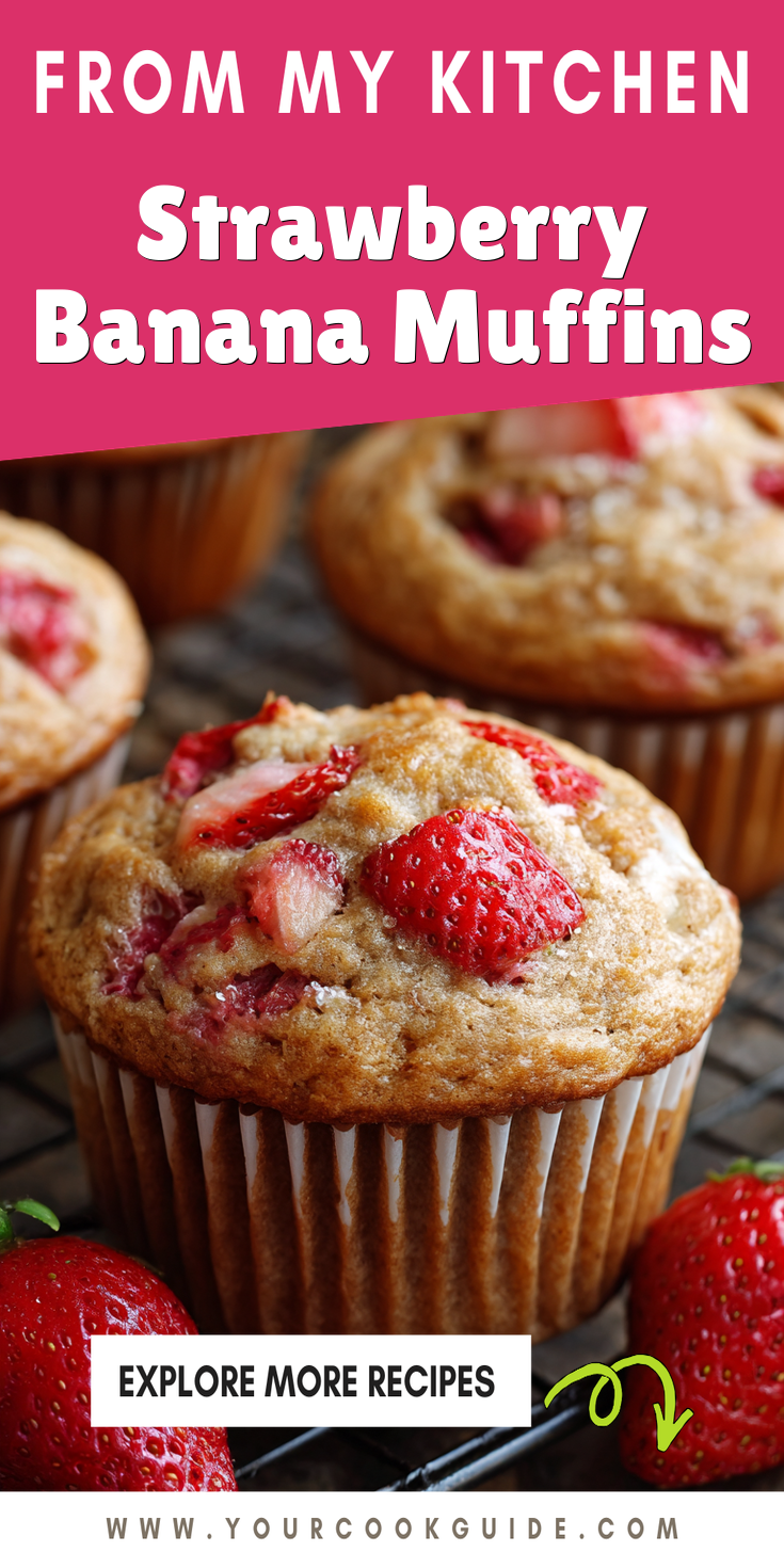 Strawberry Banana Muffins served warm with cozy spices