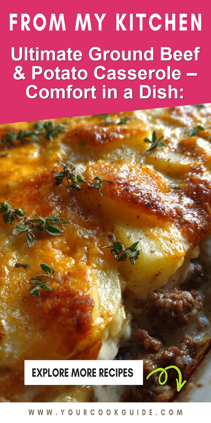 A hearty plate of Ultimate Ground Beef & Potato Casserole ready to enjoy