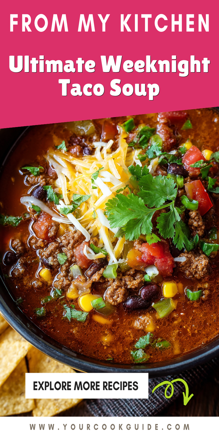 Ultimate Weeknight Taco Soup served warm with cozy spices