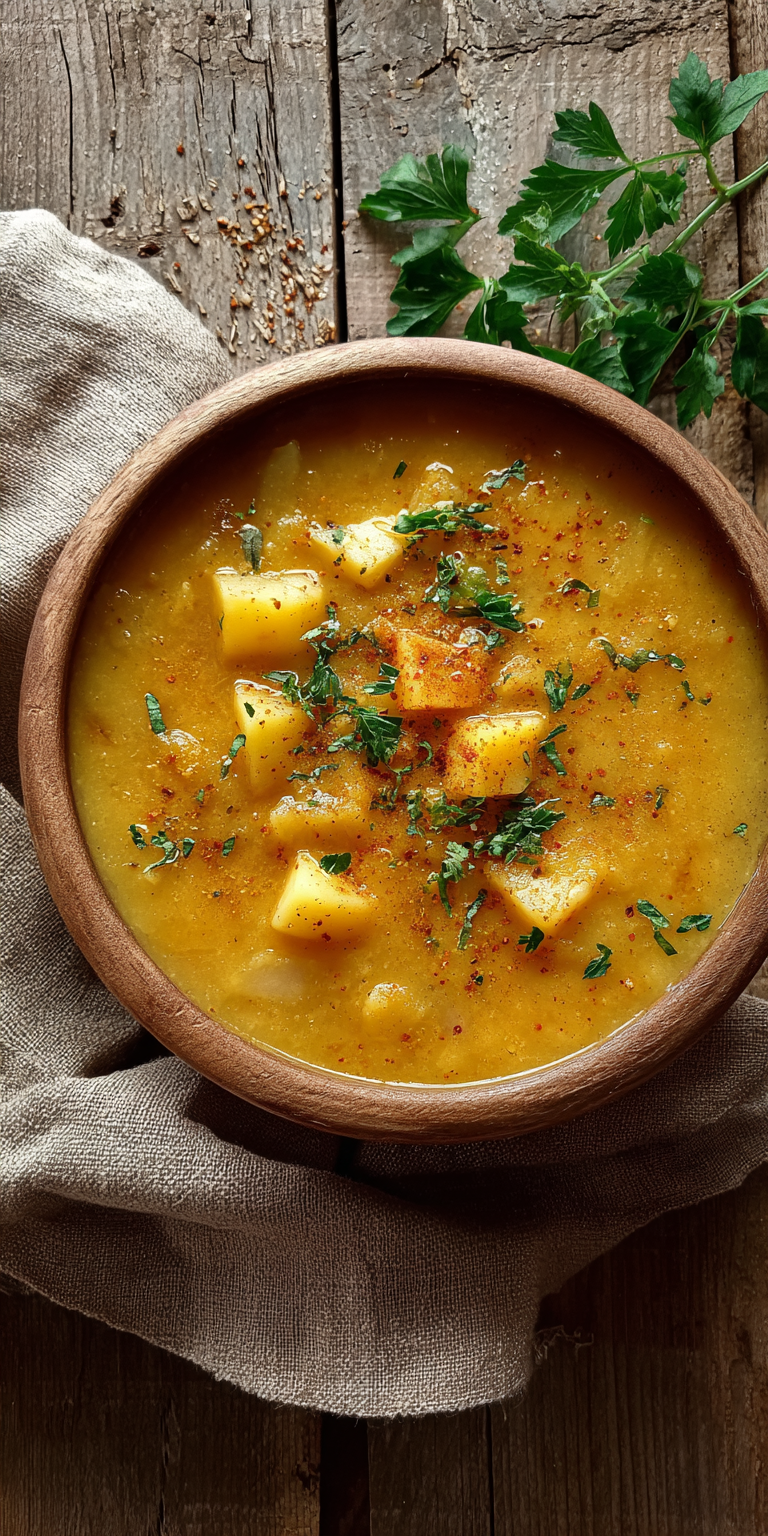 Vegan Potato Soup – Smooth, Creamy, Dairy-Free served warm with cozy spices