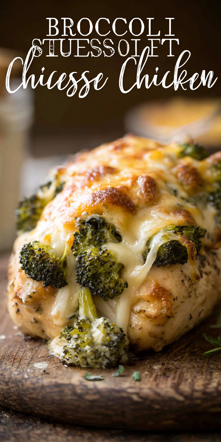 Broccoli Cheese Stuffed Chicken served warm with cozy spices