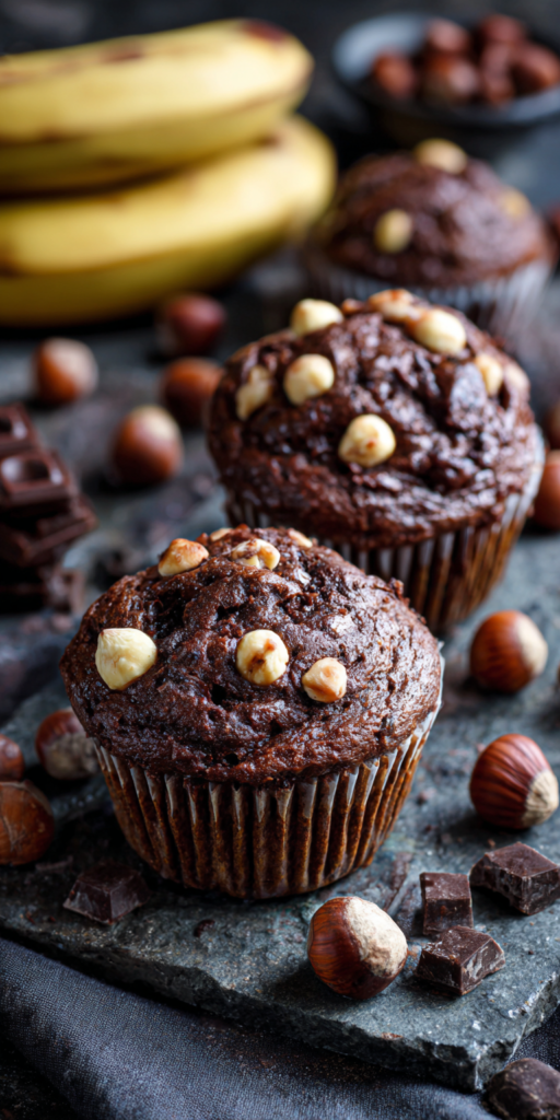 Chocolate Hazelnut Banana Muffins Recipe