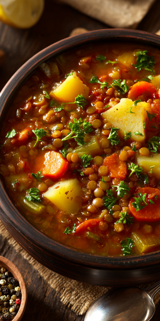 Hearty Lentil Potato Soup Recipe