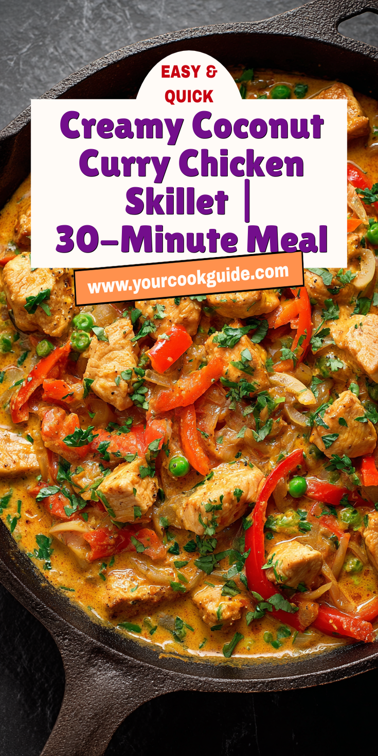 Creamy Coconut Curry Chicken Skillet | 30-Minute Meal served warm with cozy spices