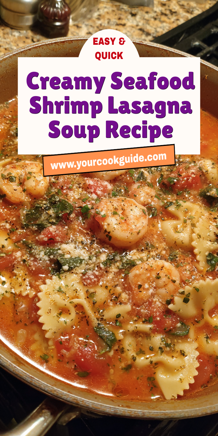 Creamy Seafood Shrimp Lasagna Soup Recipe served warm with cozy spices