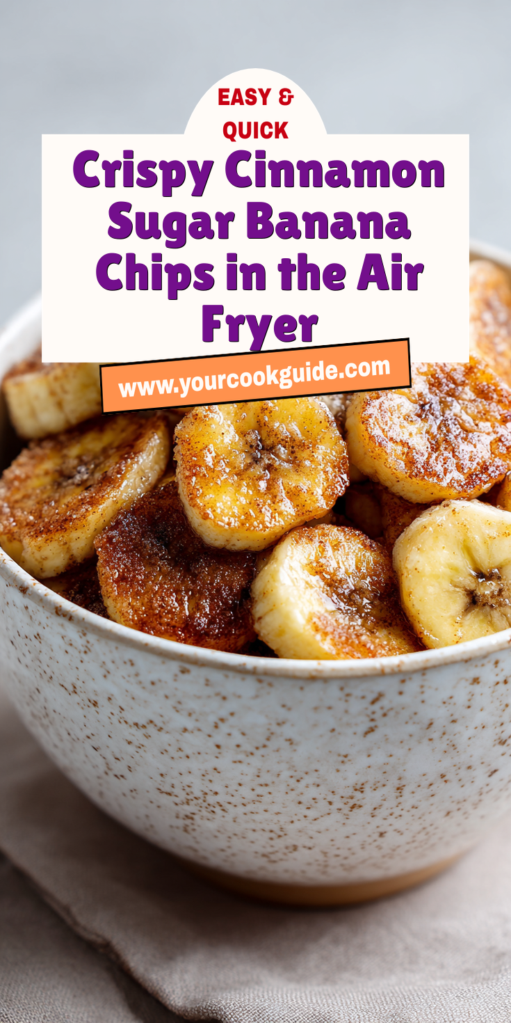 Crispy Cinnamon Sugar Banana Chips in the Air Fryer served warm with cozy spices