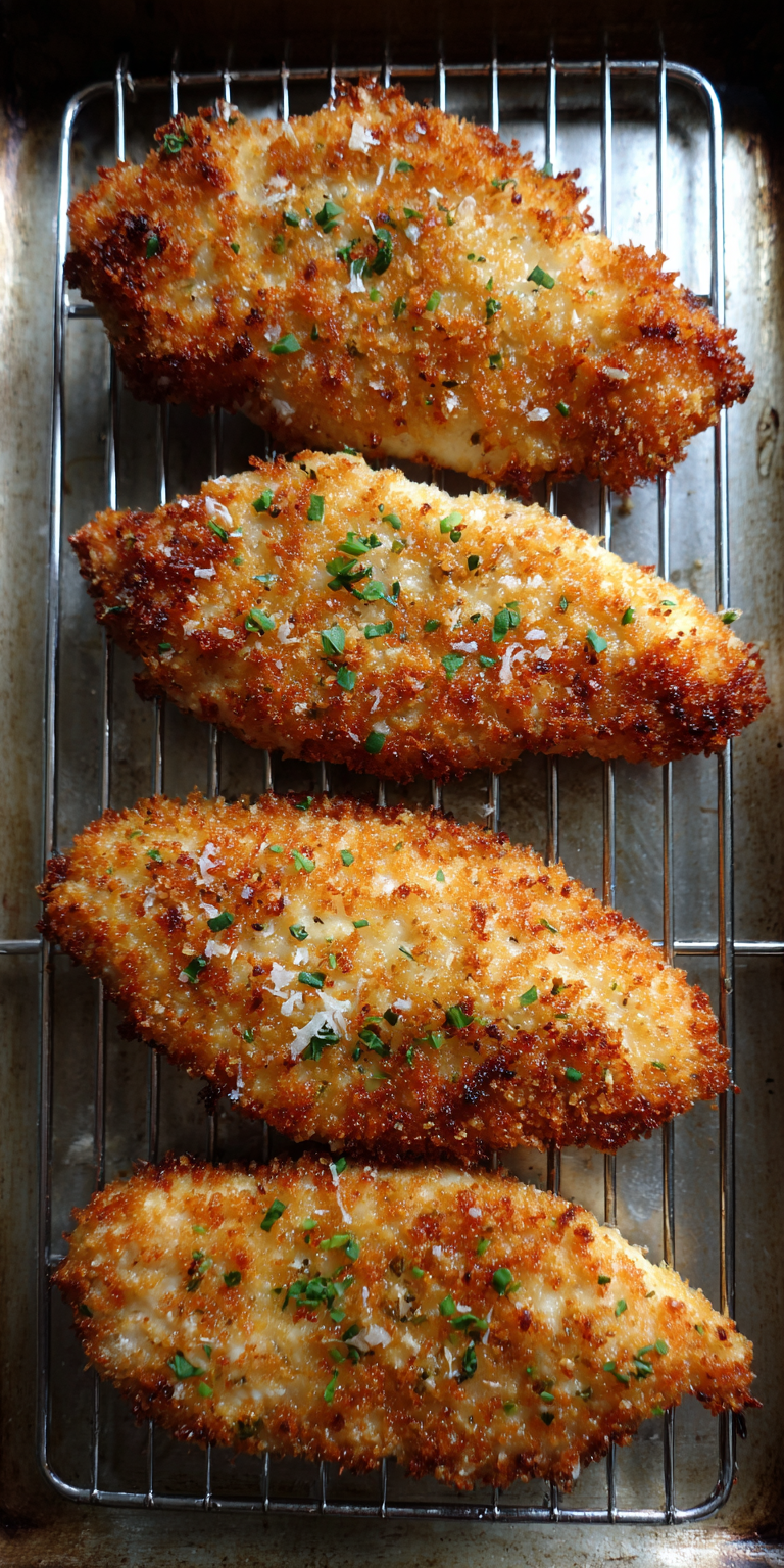 Crispy Panko Parmesan Chicken | Easy Baked Comfort Food served warm with cozy spices