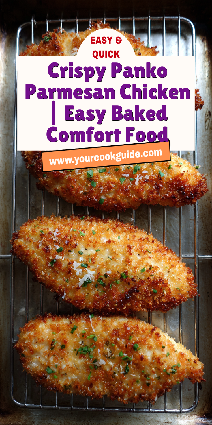 Crispy Panko Parmesan Chicken | Easy Baked Comfort Food served warm with cozy spices