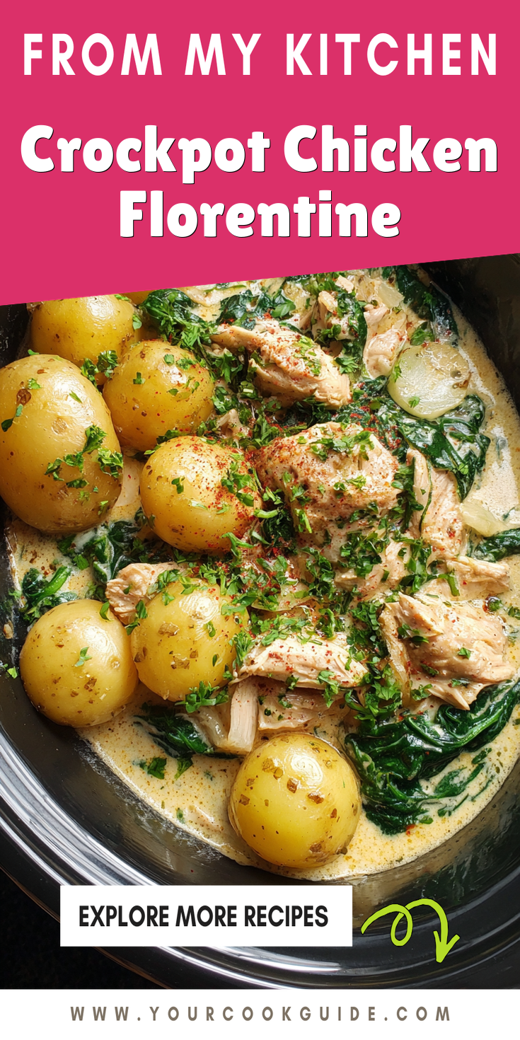 Crockpot Chicken Florentine served warm with cozy spices