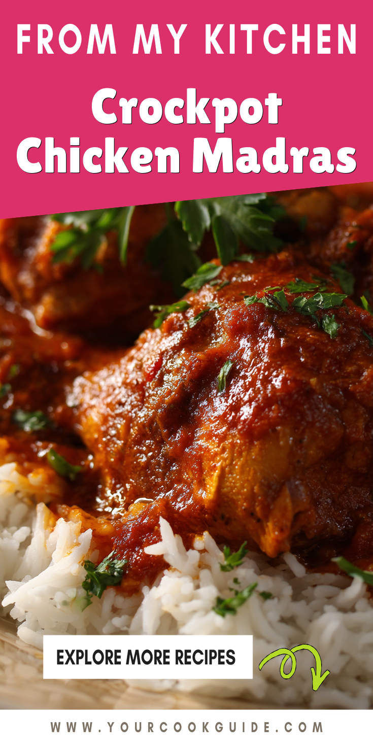 Crockpot Chicken Madras served warm with cozy spices