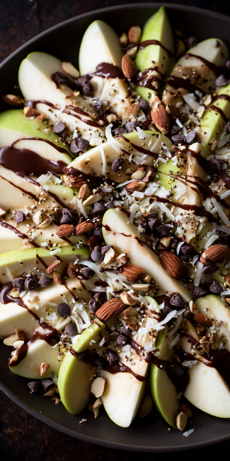 Easy Apple Nachos: A Fun & Healthy Snack served warm with cozy spices