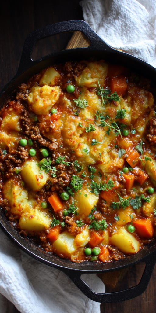 Cottage Pie-Style Ground Beef & Potato Skillet Recipe