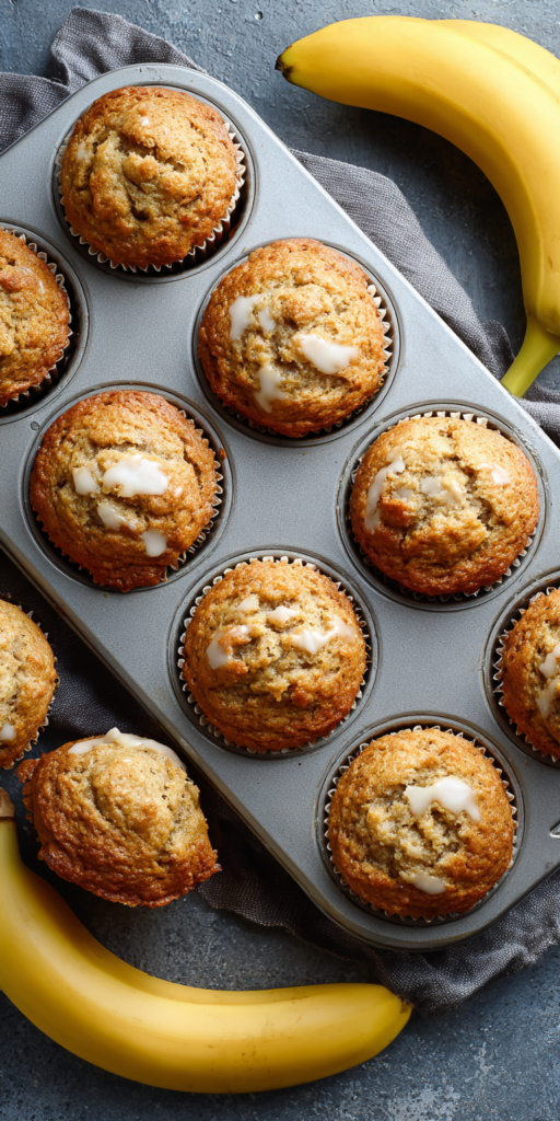 Vanilla Glazed Banana Muffins Recipe