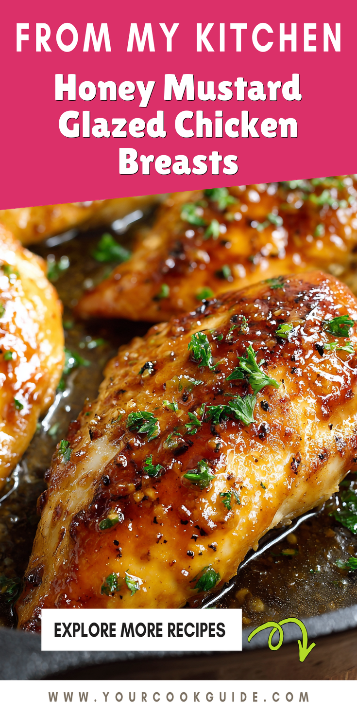 Honey Mustard Glazed Chicken Breasts served warm with cozy spices