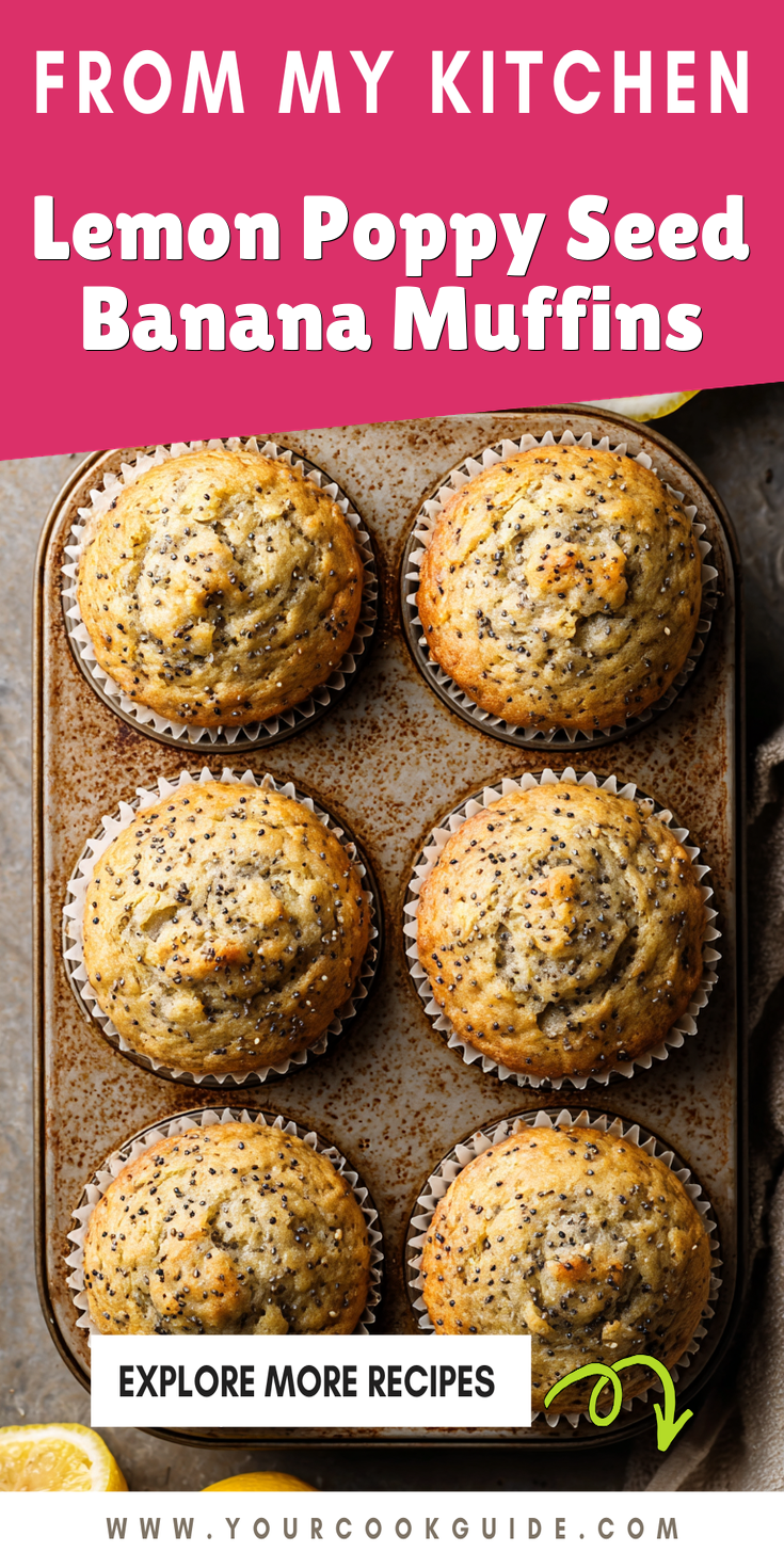 Lemon Poppy Seed Banana Muffins served warm with cozy spices