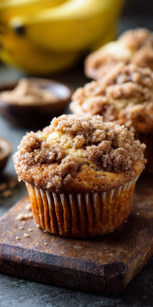 Moist Banana Muffins with Streusel Topping Recipe