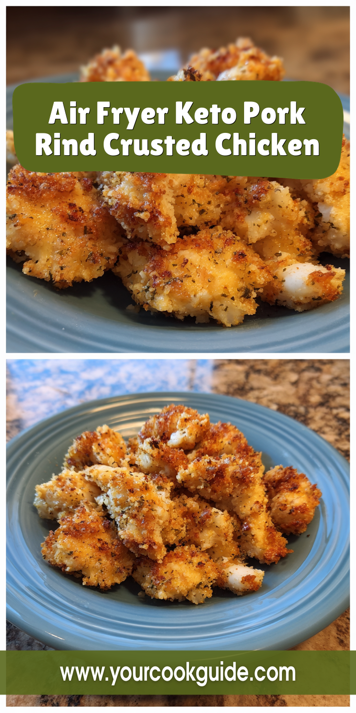 Air Fryer Keto Pork Rind Crusted Chicken served warm with cozy spices