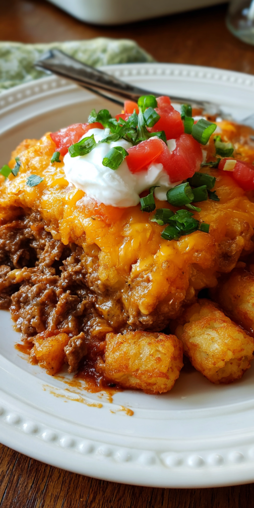 Cheesy Tater Tot & Chipotle Beef Casserole Recipe