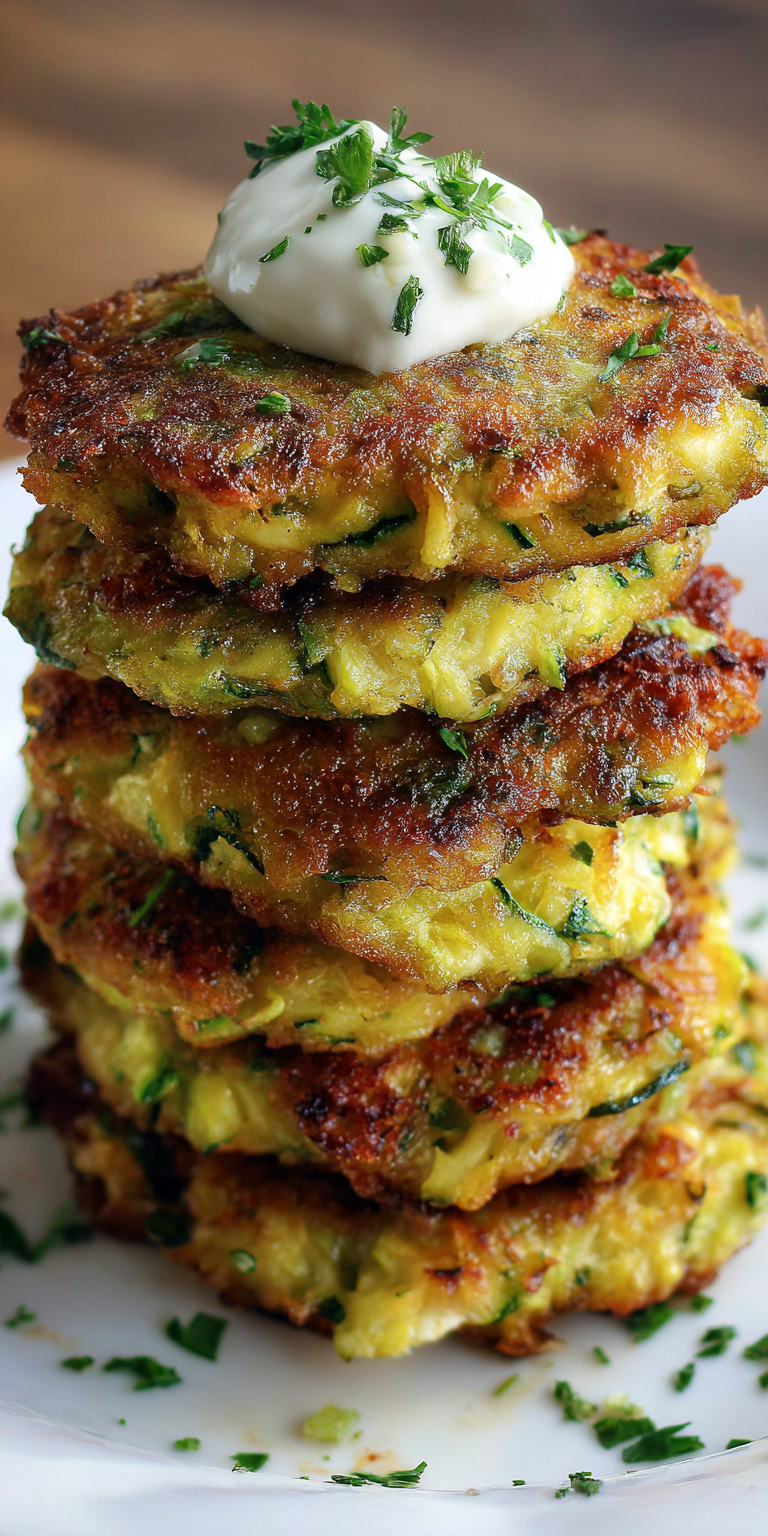 Gluten-Free Almond Flour Zucchini Fritters served warm with cozy spices