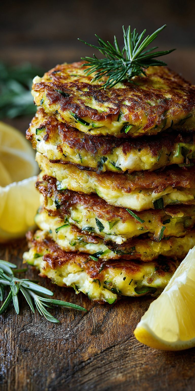 Lemon Dill & Feta Zucchini Fritters served warm with cozy spices