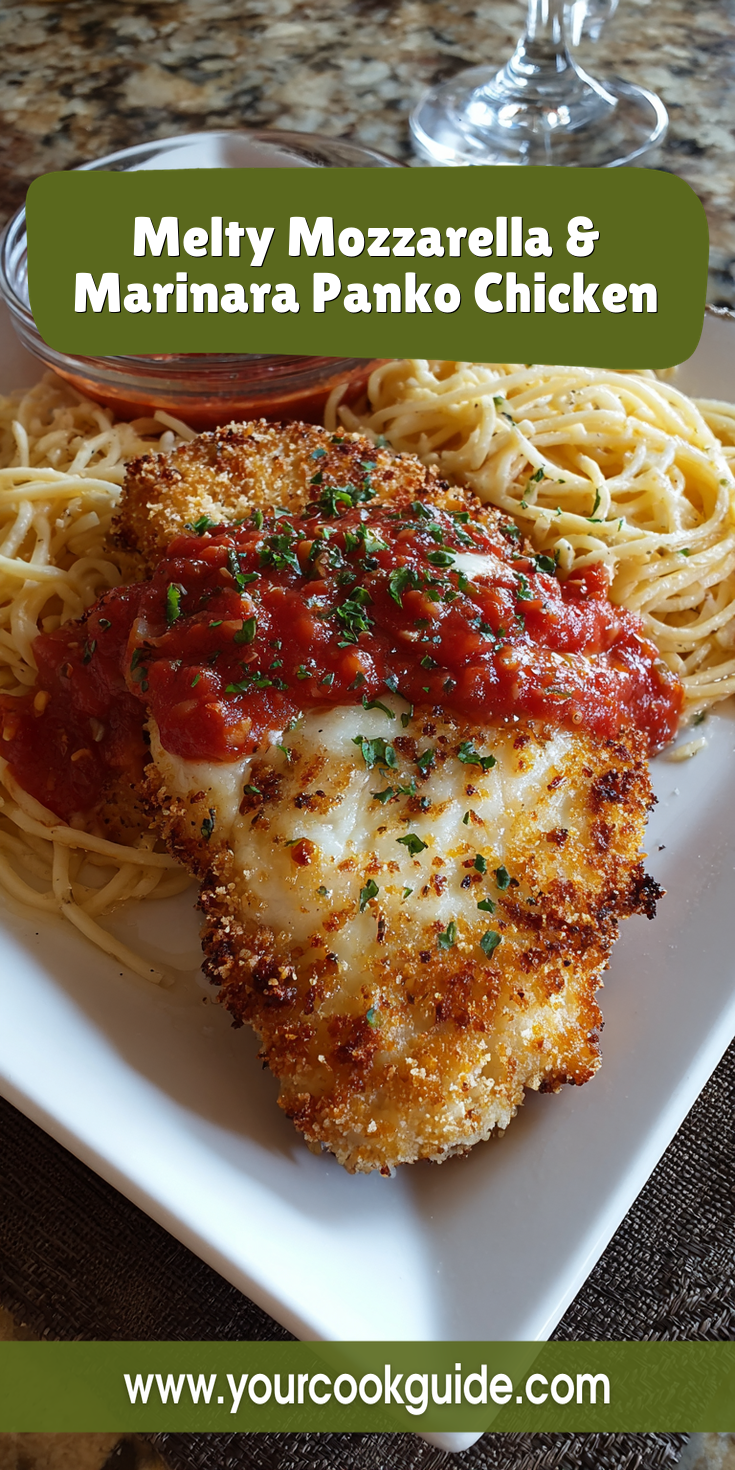 Melty Mozzarella & Marinara Panko Chicken served warm with cozy spices