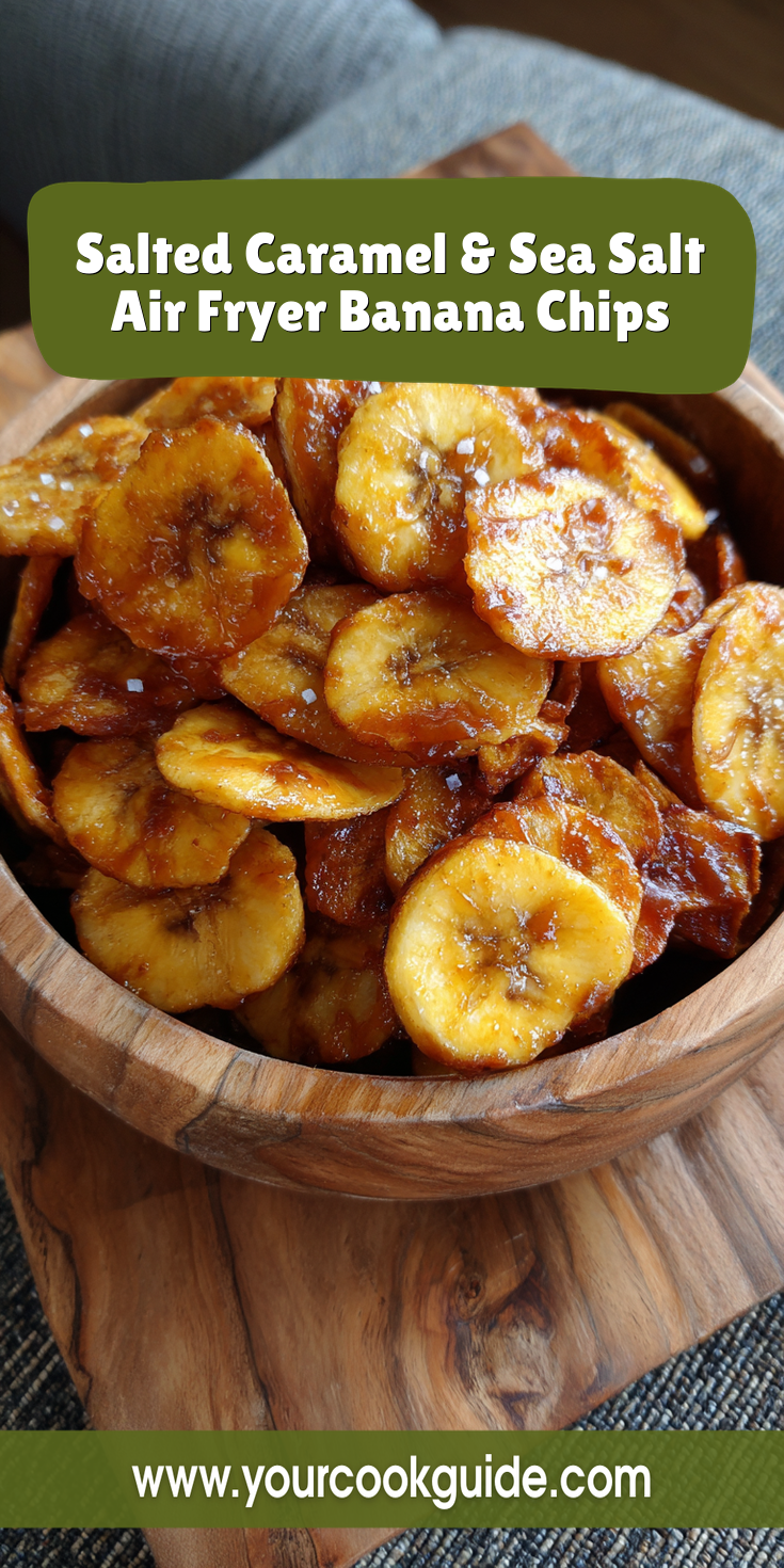 Salted Caramel & Sea Salt Air Fryer Banana Chips served warm with cozy spices