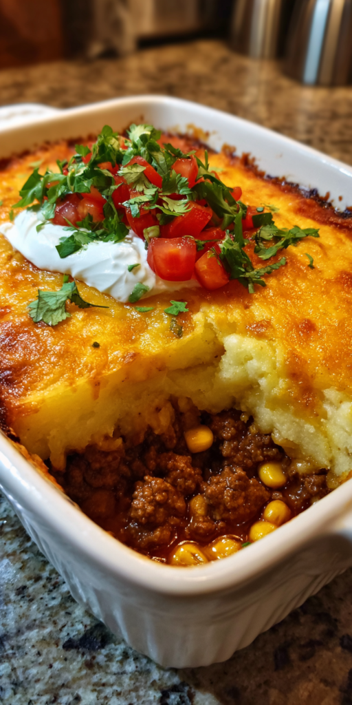 Shepherd’s Pie Style Chipotle Beef Casserole Recipe