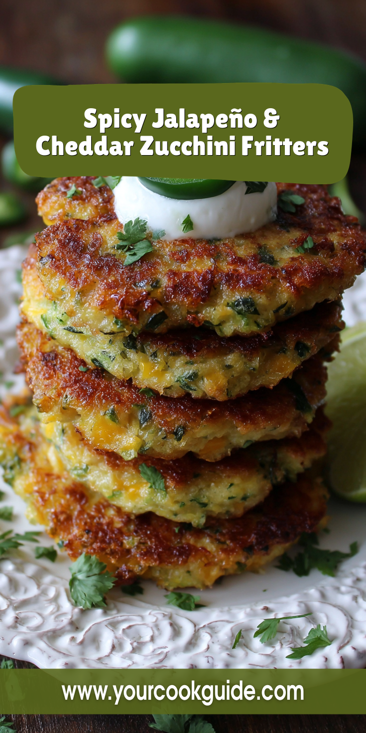 Spicy Jalapeño & Cheddar Zucchini Fritters served warm with cozy spices