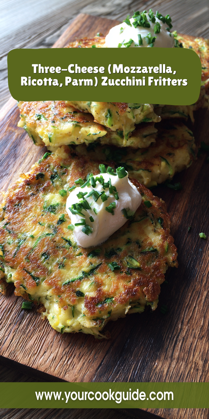 Three-Cheese (Mozzarella, Ricotta, Parm) Zucchini Fritters served warm with cozy spices